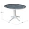 International Concepts Round 36 in Rd Top Ped Table, 12 in Leaf, Dining Ht, White/Heather Gray, 36 W, 48 L, 30.1 in H, Wood K05-36RXT-27B - alternate 7